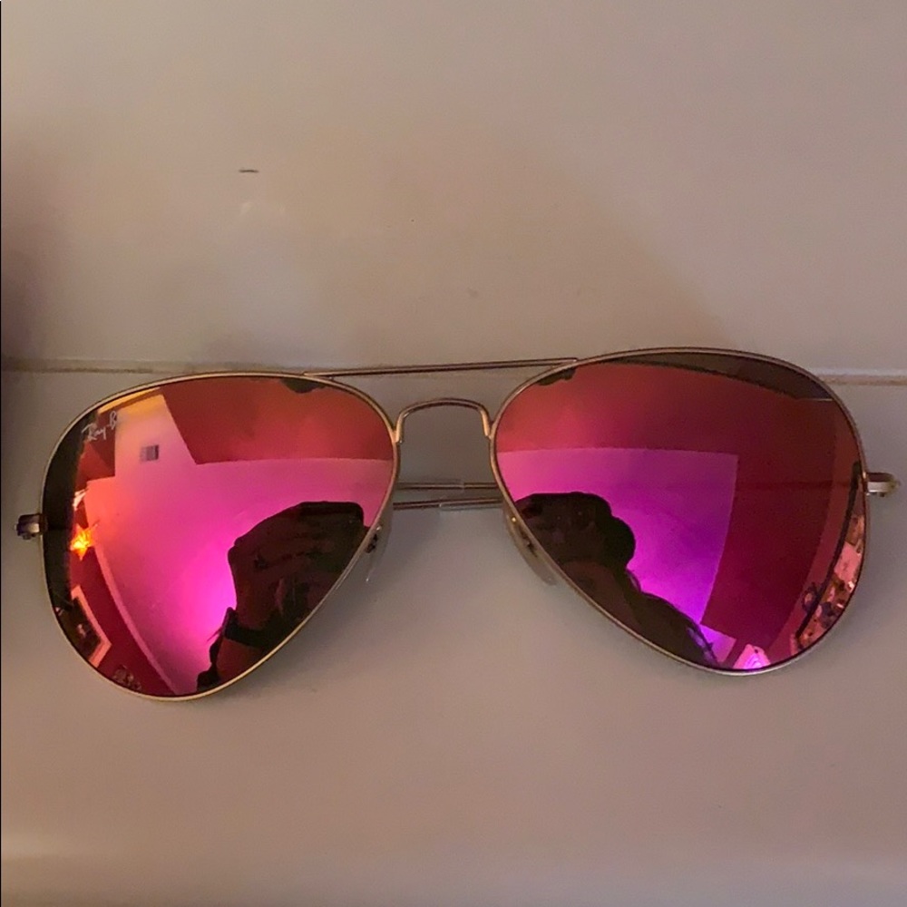 NWOT Ray Ban Pink And Gold Aviators